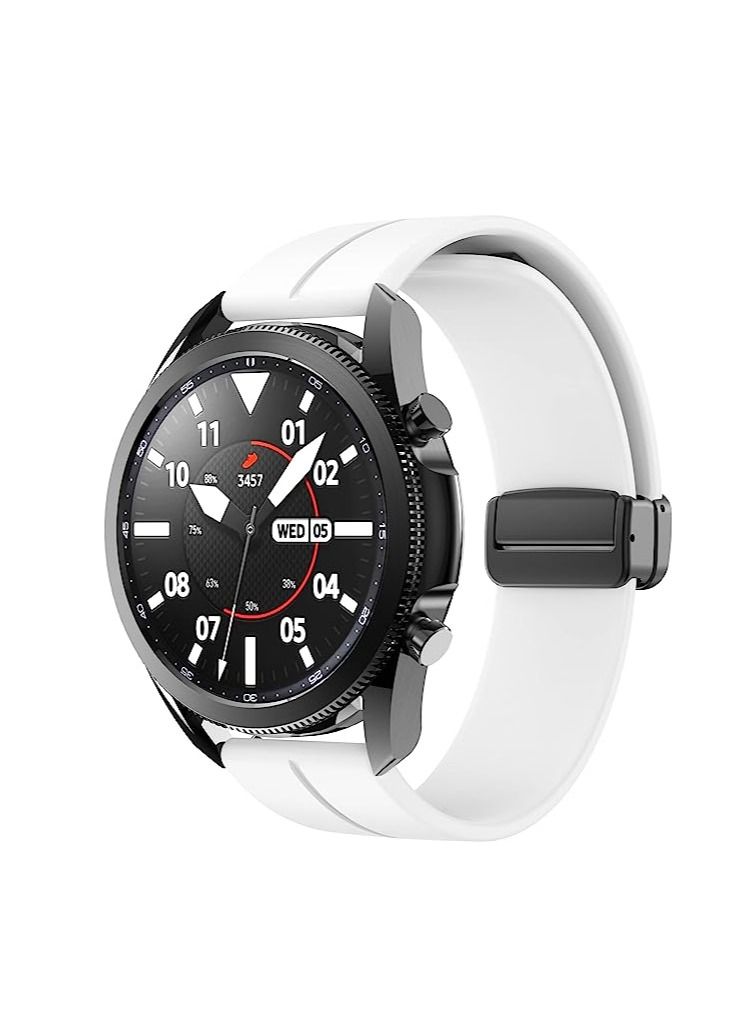 22mm Silicone Strap With Magnetic Folding Buckle For Oraimo Watch R OSW23N- Smart WatchSport  -White - Image 4