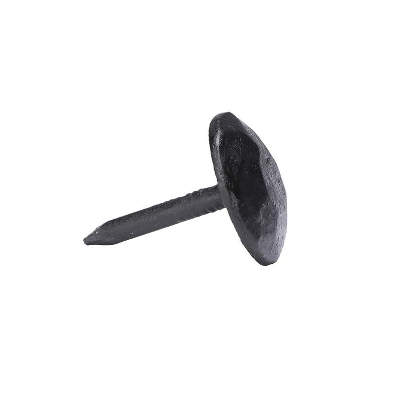 A29 Set of 12 Round Iron Clavos Decorative Nails, Hand-Forged, 1 Inch Clavos, Natural Black Finish, Decorative Bolts for Doors, Cabinets, Shutters - Image 3