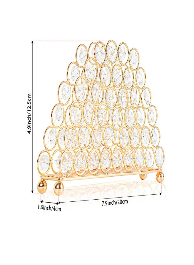 kolnlala Metal Crystal Napkin Holder, Vertical Design for Table, Photo Storage Rack (Gold, Large-2pcs) - Image 2