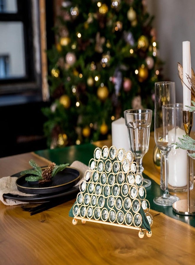 kolnlala Metal Crystal Napkin Holder, Vertical Design for Table, Photo Storage Rack (Gold, Large-2pcs) - Image 5