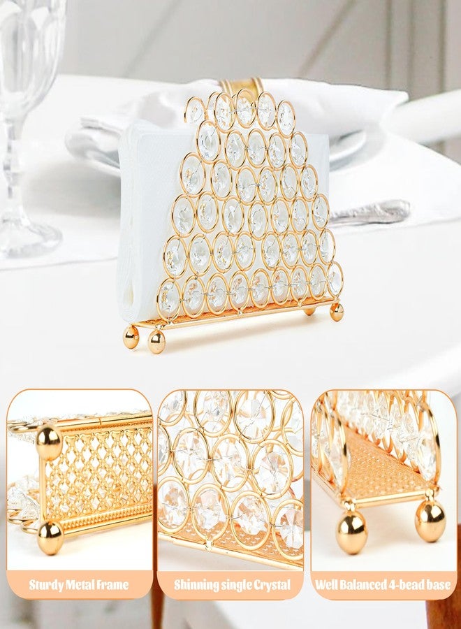 kolnlala Metal Crystal Napkin Holder, Vertical Design for Table, Photo Storage Rack (Gold, Large-2pcs) - Image 3