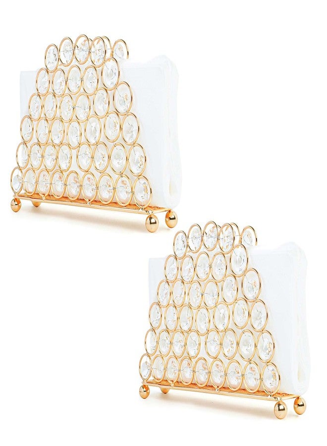 kolnlala Metal Crystal Napkin Holder, Vertical Design for Table, Photo Storage Rack (Gold, Large-2pcs) - Image 1