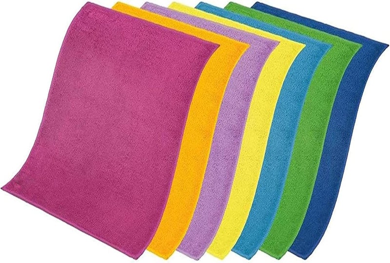 sulfar Anti slip Microfibre Cloth, Absorbent, Hygienic, Versatile, Durable & Washable 30x30cm - 8 Pcs Various color options - Image 1