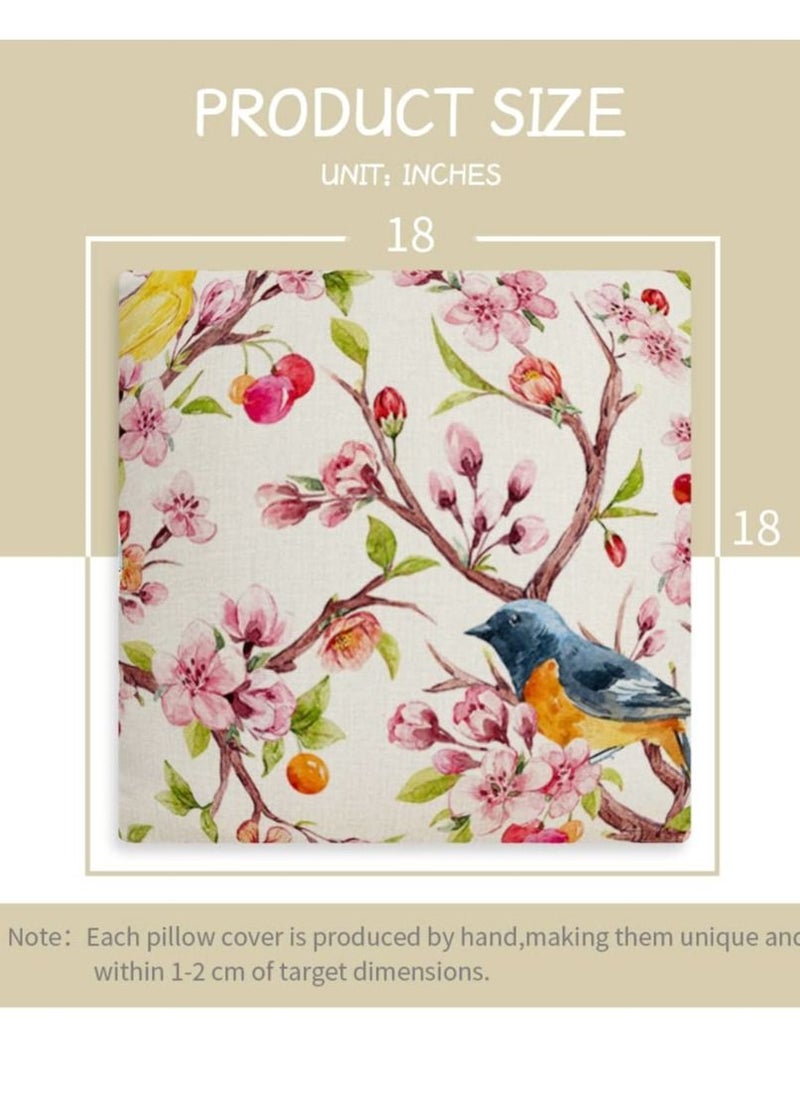 Y&D Spring Floral Linen Pillowcase a Set of 4 Pillowcases for Sofa Living Room Home Decor Digital Printing Furnishing Cushion Cover  - Image 4