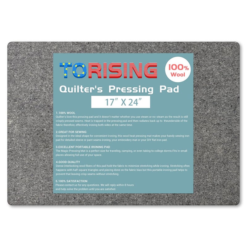 TORISING Wool Pressing Mat for Quilting 17”x24” - 100% Wool Heat Press Pad for Quilters Ironing - Image 1