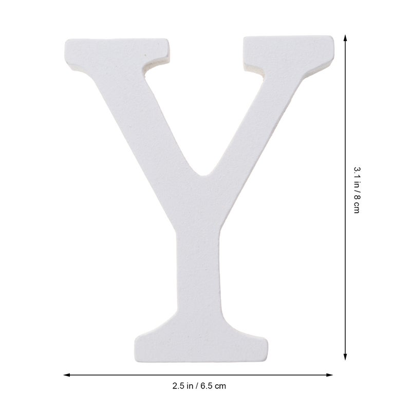 Wood Letters Y Decor Simple DIY Letter for Wedding Party Birthday Home Store (White, 8cm) - Image 2