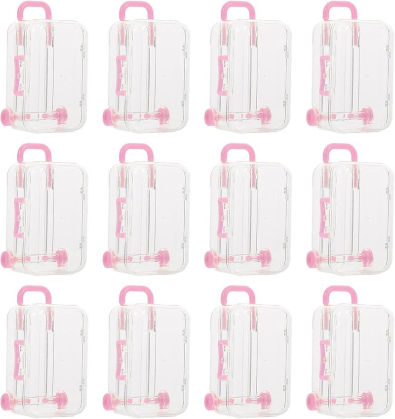 12 قطعة من صناديق الحلوى الإبداعية على شكل حقيبة سفر لتزيين وتخزين هدايا حفلات الزفاف والمناسبات - Image 1