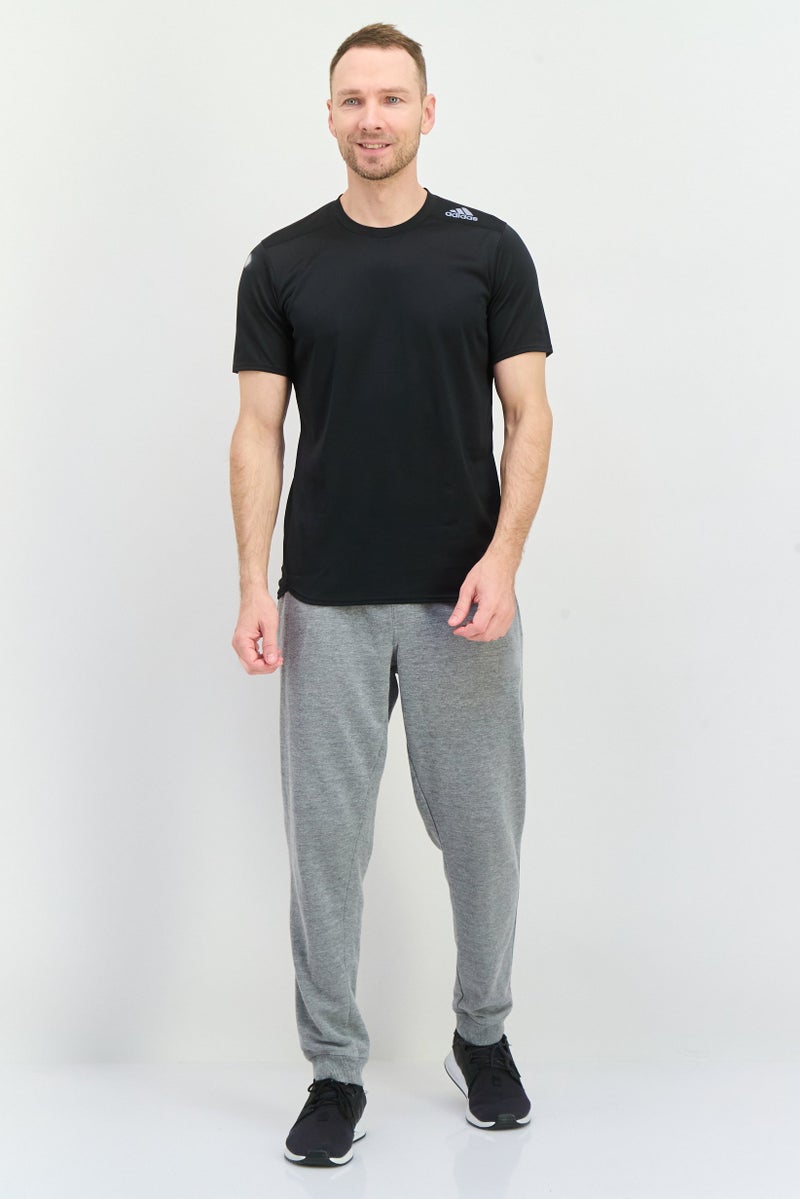 Adidas Men Regular Fit Brand Logo Short Sleeves Outdoor T-Shirt, Black - Image 4