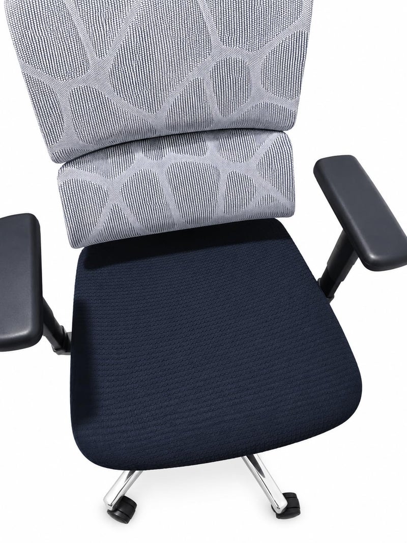 Office Chair Cover - Jacquard Lycra Washable Easy to Install - Fits Most Chairs (Black) - Image 2