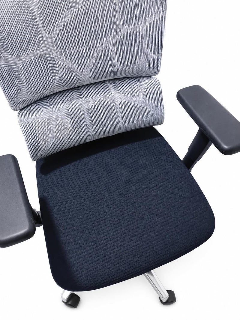 Office Chair Cover - Jacquard Lycra Washable Easy to Install - Fits Most Chairs (Black) - Image 1