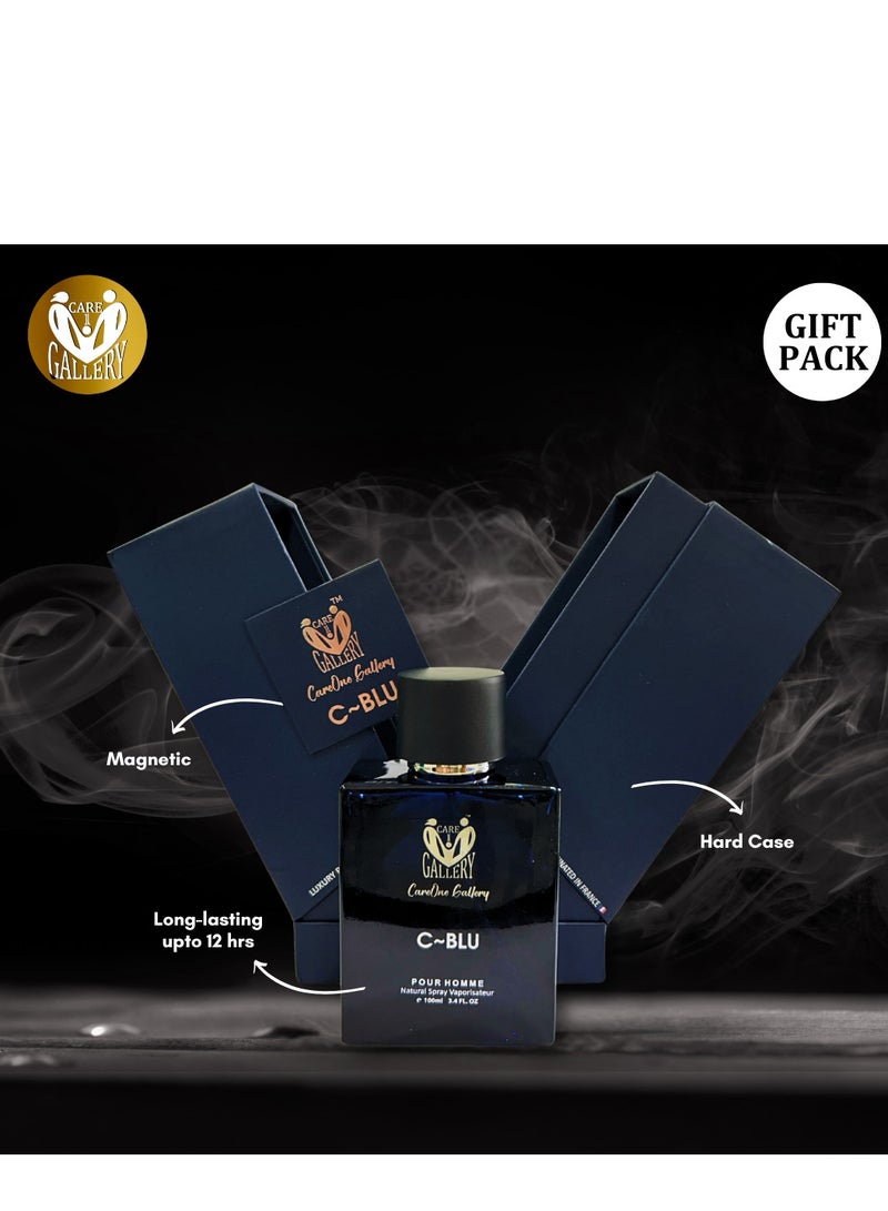 معرض كير وان معرض كير ون للإمارات العربية المتحدة ~ عطر أزرق للجنسين أو دو برفيوم | فاخر | يدوم ١٢ ساعة | عطر يومي رائع | هدية للرجال والنساء، عبوة من قطعتين (١٠٠ مل) | معرض كير ون | عرض كومبو - Image 2