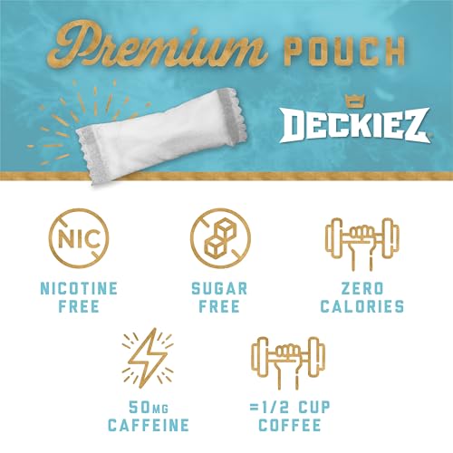 Deckiez Energy Pouches, 5 Cans (100 Servings), Sugar Free Caffeine Supplement, Coffee Pouches & Energy Drink Alternative, 50mg Caffeine Pouches, Mint Flavor - Image 3