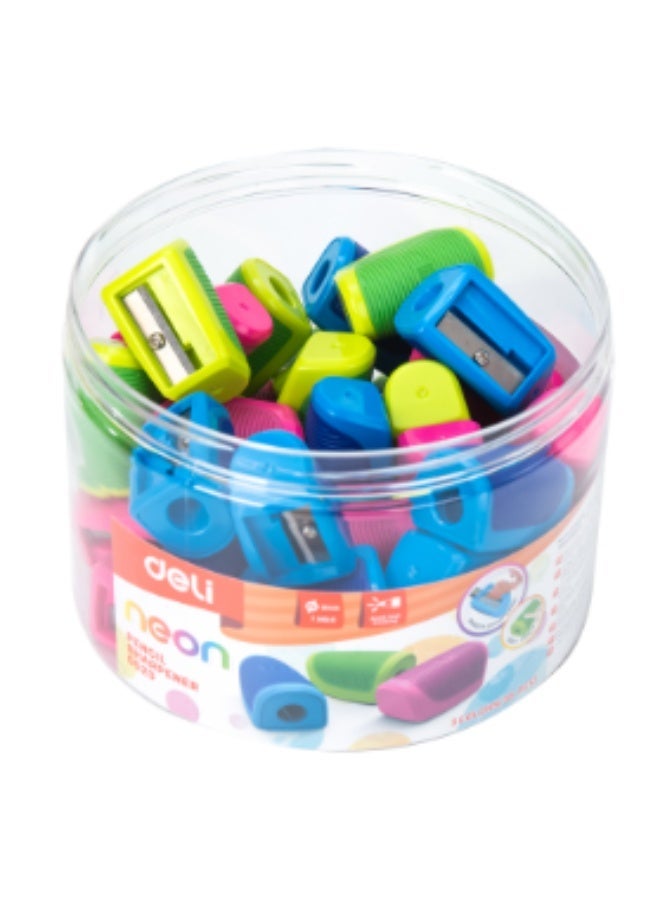 Deli E0520 1-Hole Pencil Sharpener with Soft Rubber Grip â€“ Durable Steel Edge, Smooth Sharpening 36 PCS - Image 1