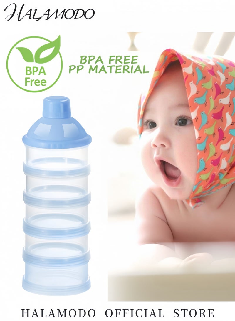 هالامودو موزع تركيبة أثناء التنقل، حاوية تركيبة قابلة للتكديس مكونة من 4 أقسام للسفر، حاوية مسحوق حليب الأطفال، خالية من مادة BPA - Image 5