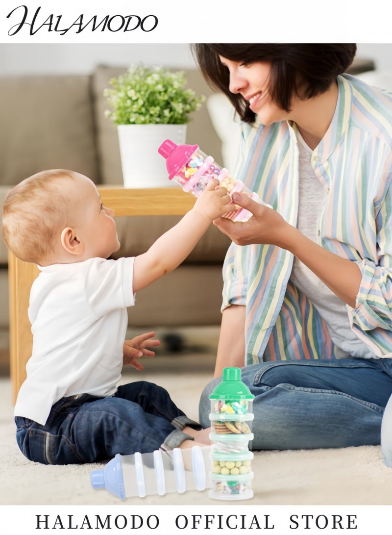 هالامودو موزع تركيبة أثناء التنقل، حاوية تركيبة قابلة للتكديس مكونة من 4 أقسام للسفر، حاوية مسحوق حليب الأطفال، خالية من مادة BPA - Image 3