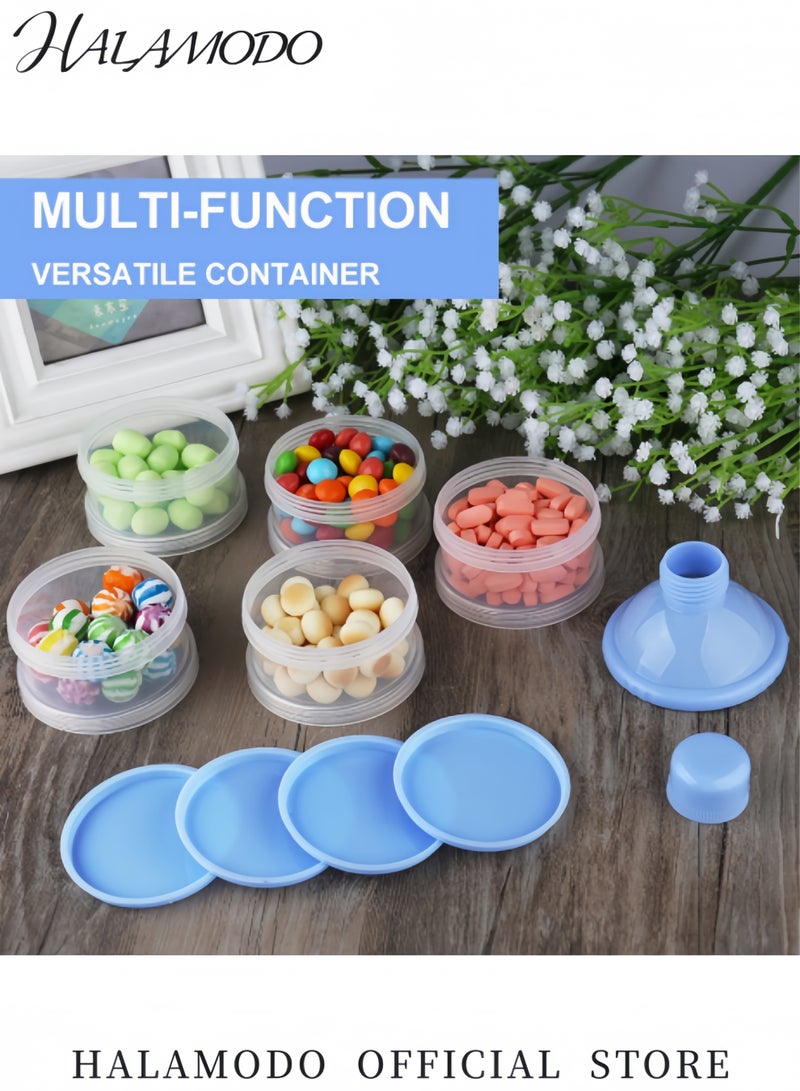هالامودو موزع تركيبة أثناء التنقل، حاوية تركيبة قابلة للتكديس مكونة من 4 أقسام للسفر، حاوية مسحوق حليب الأطفال، خالية من مادة BPA - Image 2