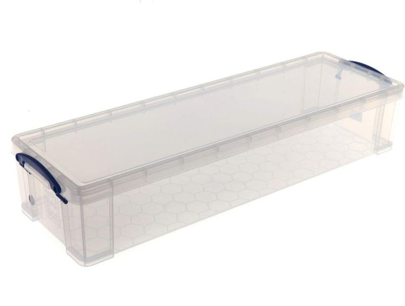 Really Useful Storage Box 22L Clear Transparent Stackable Plastic Storage Container with Lid & Secure Clips, Space-Saving Multi-Purpose Organizer for Home, Office & Garage Use - Image 1