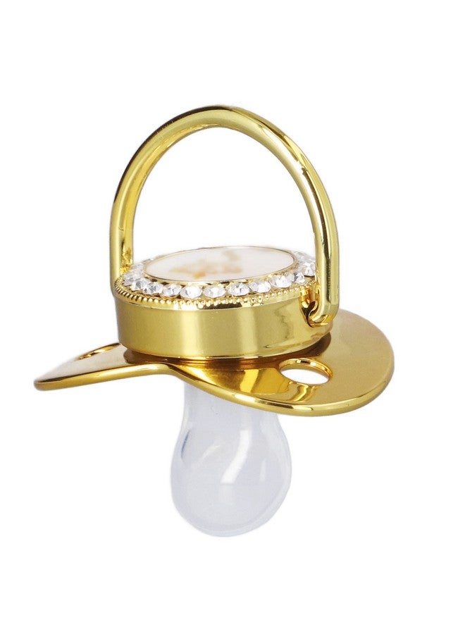 جلوجلو لهاية أطفال مع مشابك، لهاية أطفال حديثي الولادة من 26 حرفًا ذهبيًا لامعًا للأولاد والبنات من عمر 6 إلى 18 شهرًا للاستخدام المنزلي والسفر (D) - Image 1