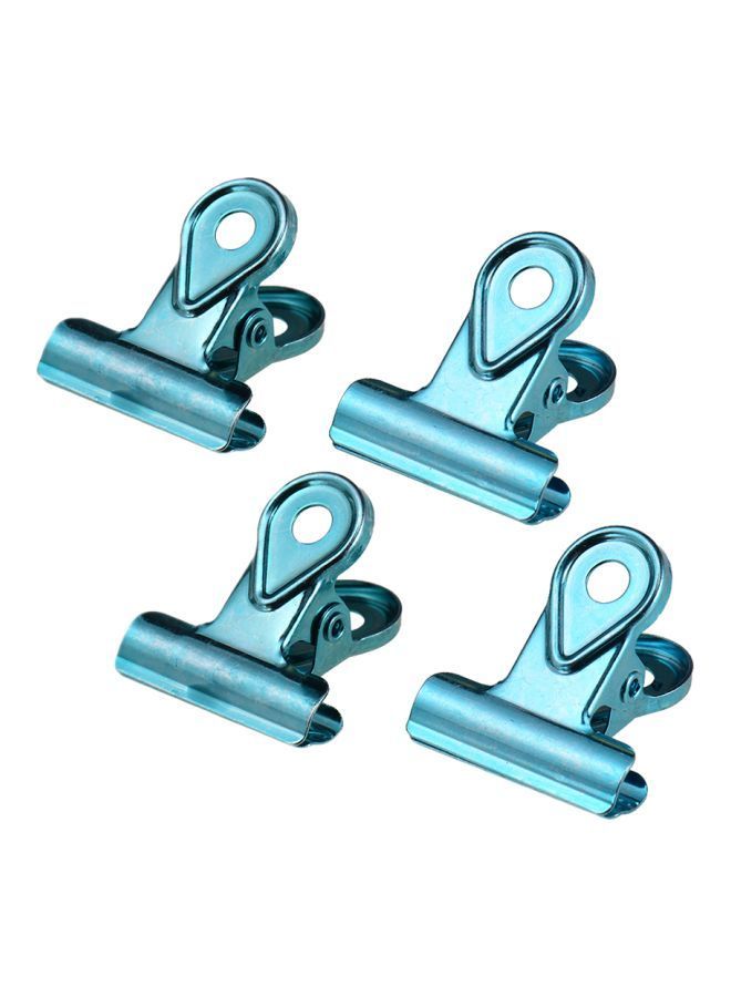 NIBEMINENT 4-Piece Paper Metal Bulldog Clips Blue  - Image 1