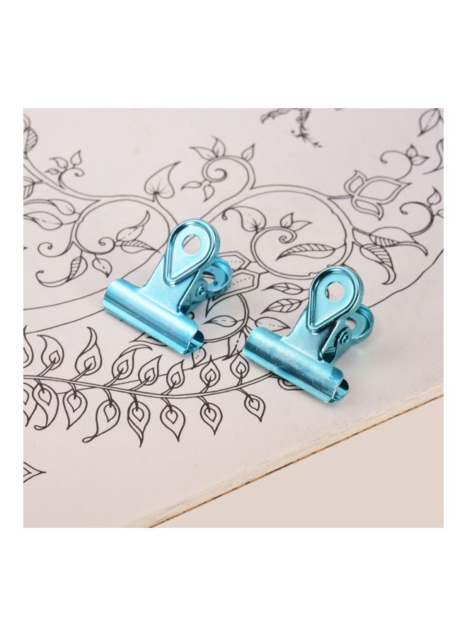 NIBEMINENT 4-Piece Paper Metal Bulldog Clips Blue  - Image 3