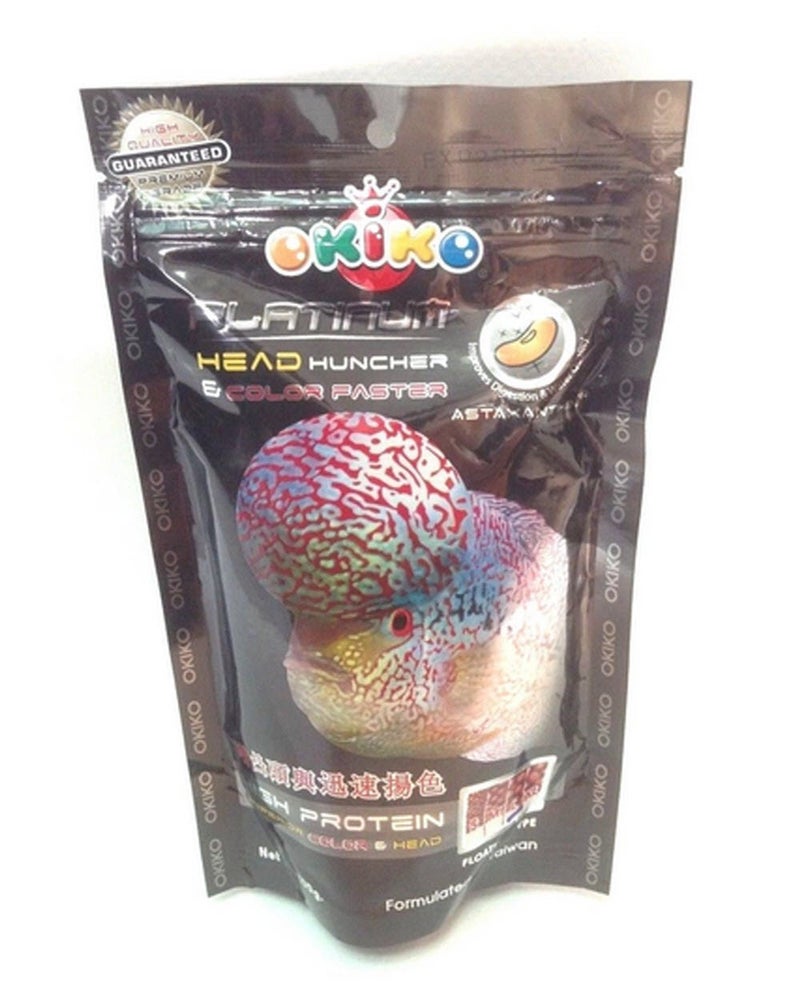 Okiko Platinum Big Head Faster Flower Horn and Colour Fish Food Pellets, 100 G,All Life Stages - Image 1