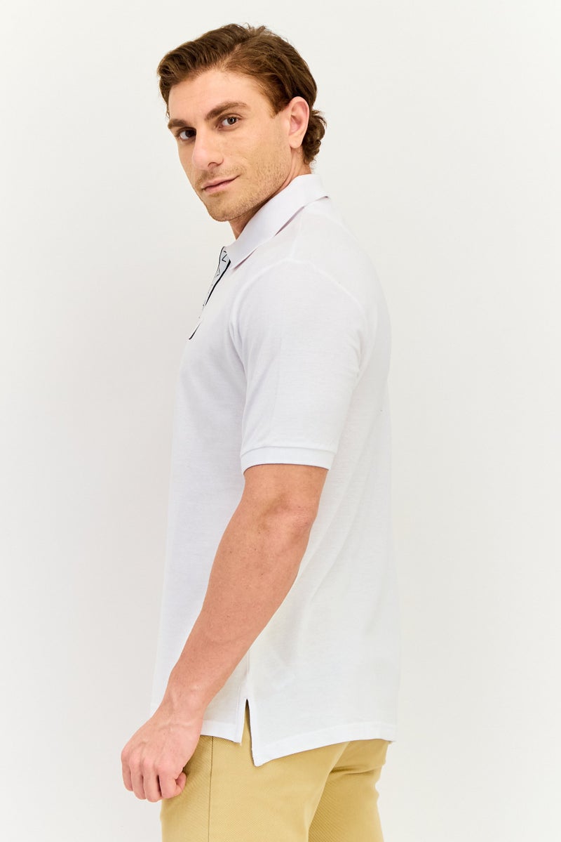 NAUTICA Men Regular Fit Embroidered Logo Short Sleeve Polo Shirt, White - Image 2