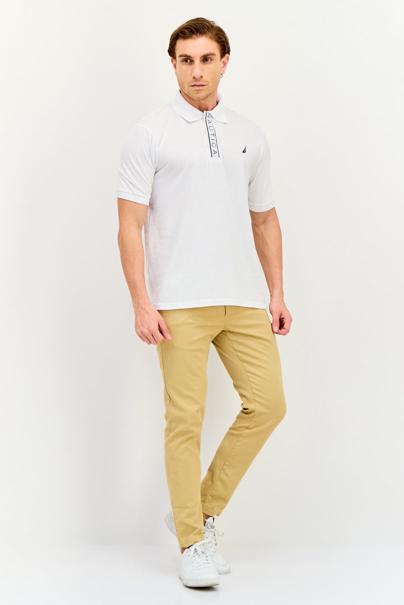 NAUTICA Men Regular Fit Embroidered Logo Short Sleeve Polo Shirt, White - Image 4