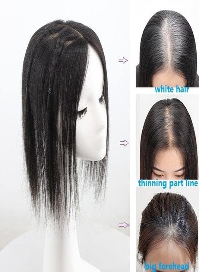 VIVIAN Matt hair 4x4 Hair topper for Women Natural Color | 16 Inch Women Hair Toppers Invisible Seamless Mini Volumizer Clip in Hair Extension (Natural Brown) - Image 5