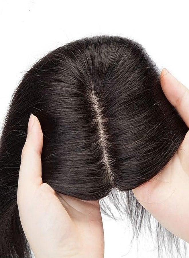 VIVIAN Matt hair 4x4 Hair topper for Women Natural Color | 16 Inch Women Hair Toppers Invisible Seamless Mini Volumizer Clip in Hair Extension (Natural Brown) - Image 4
