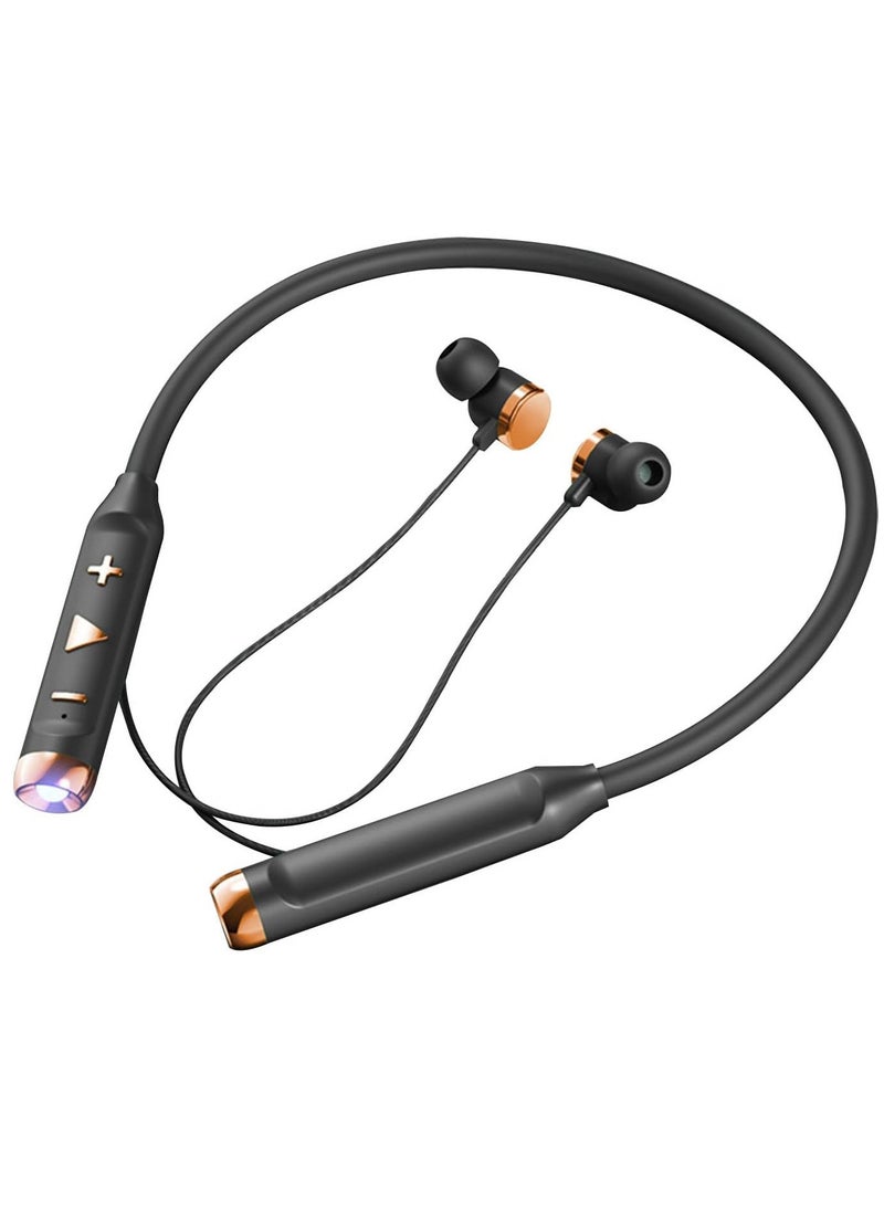 Arabest Wireless Hanging Bluetooth Headset with Flashlight, Earphones Wireless Bluetooth for Gaming Sports Ultra Long Heavy Bass Noise Reduction Hanging, Bluetooth Headset (Black)  - Image 4