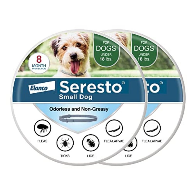 Seresto Small Dog Vet-Recommended Flea & Tick Treatment & Prevention Collar for Dogs Under 18 lbs. | 2 Pack - Image 1