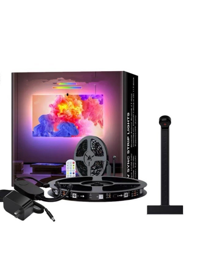 Cool Baby Bluetooth TV Backlight LED Strip with Camera Color Sync, Screen Reactive RGB Ambient Lighting, Smart App Control, Fits 55–65 Inch TV - Image 1