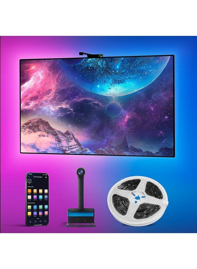 Cool Baby Bluetooth TV Backlight LED Strip with Camera Color Sync, Screen Reactive RGB Ambient Lighting, Smart App Control, Fits 55–65 Inch TV - Image 4