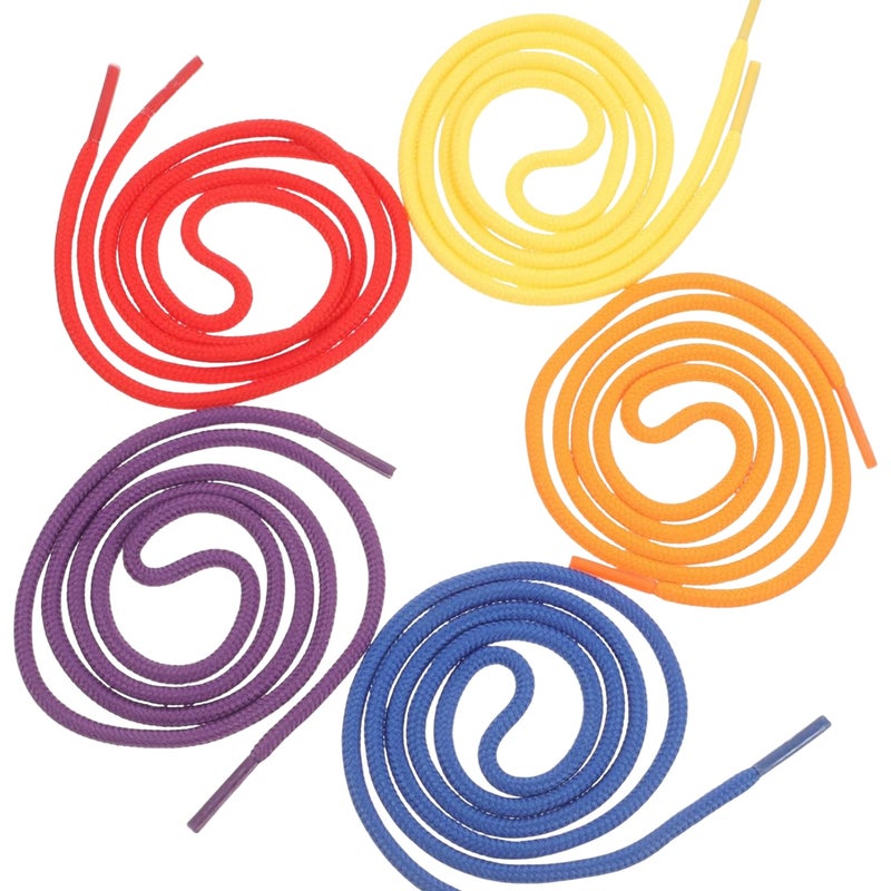50PCS Round Laces for Educational Shoelace Threading Teaching Tool for Bead Threading Activities/Red Yellow Orange Purple Blue - Image 1