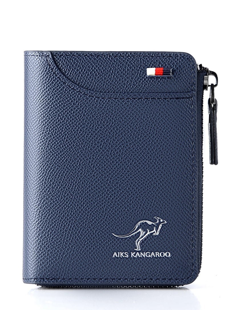 AIKS KANGAROO Men's Short Zippered Wallet With Multiple Card Slots,Multifunctional Card Bag,Men's Wallet Anti-theft Brush Wallet,Gift for men 