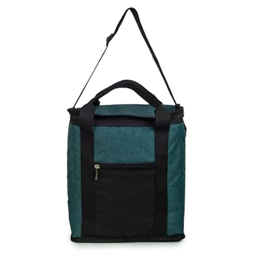 HOOM Everyday Use Large Size 13 Ltrs Insulated Lunch Bag/Tiffin Bag for Office, College, School, Travel, Picnic, Camping, Party, Etc., Green - Image 1
