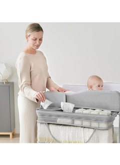Generic HELEE Portable Baby Changing Table, Extra Large Hanging Diaper Organizer and 2 Basket for Essentials, 3 Position Height Adjustable, Waterproof Pad and Foldable Diaper Changing Station  - Image 2