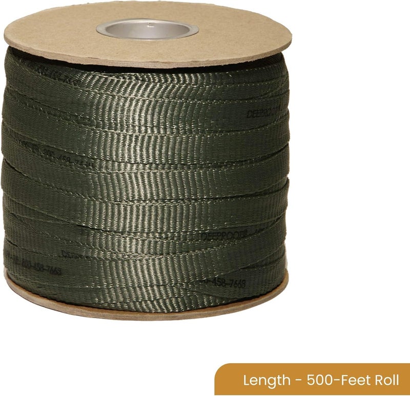 DeepRoot Store ArborTie Tree Straps for Staking and Guying, Flexible Tree Support Straps, Versatile Tree Rope, Tree Ties For Street Trees, Orchards, and Landscape Trees, 500’ Roll, Olive (AT 5G) - Image 3