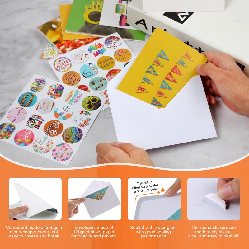 Joyberg 32 PCS Happy Birthday Cards Bulk with Envelopes, 4x6 Assorted Birthday Cards - Image 5