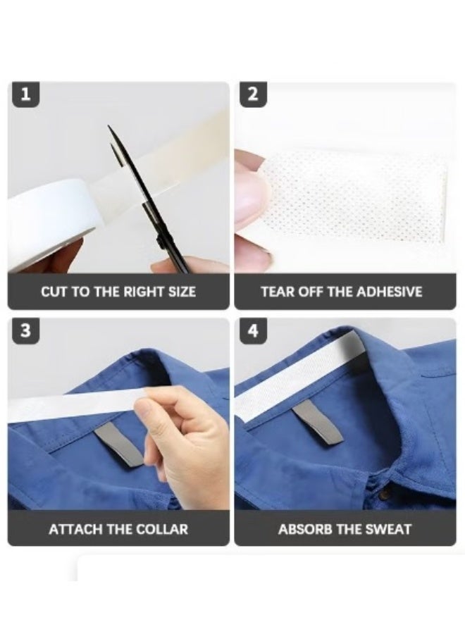 Disposable Self-Adhesive Collar Sweat Pads – Invisible Protector for Shirt u0026 Hat, Anti-Sweat Stains - Image 2