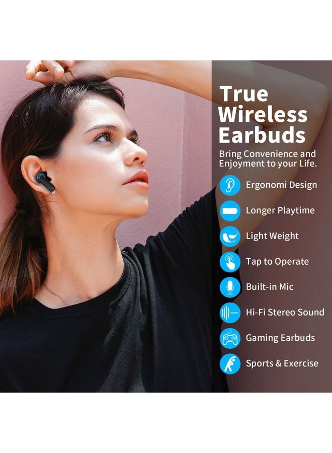APETOO Bluetooth 5.3 Headphones for Samsung S25 S24 S26 S23 S22 Ultra S21 S20 Flip Fold A54 Wireless Noise Canceling Earbuds for iPhone 17 16 15 Bluetooth Ear Buds Earphones,HD Mic,Deep Bass,Sweat Resistant - Image 3