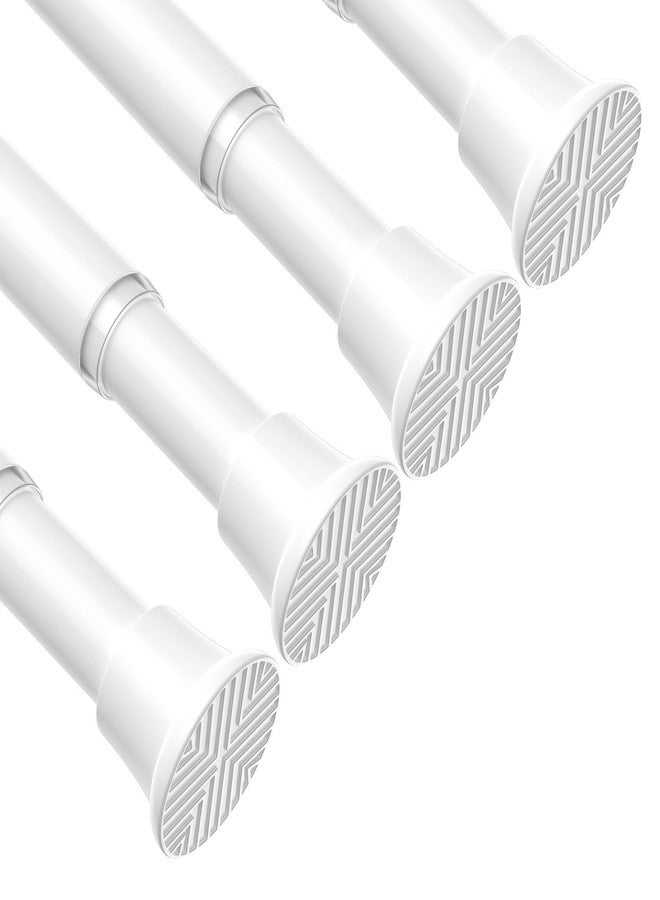 QINGYUN 4 Pack Tension Curtain Rod 30.5 to 62.8 Inch No Drilling, Adjustable Spring Tension Rod 7/8" Diameter Non Slip, White Shower Curtain Rod for Windows, Bathroom, Doorway, Closet, Kitchen - Image 1