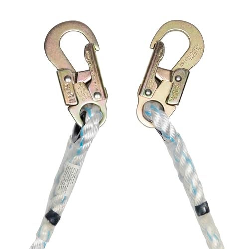 Pelican Rope 5/8" Vertical Lifeline Rope - Made in USA - Fall Protection Lanyard - Ladder & Tower Gear - 3 Strand Rope with Steel Snap Hook Ends - 25 ft. - Image 5