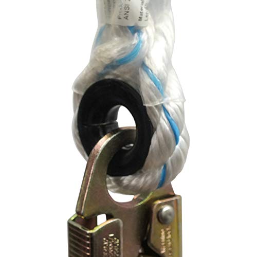 Pelican Rope 5/8" Vertical Lifeline Rope - Made in USA - Fall Protection Lanyard - Ladder & Tower Gear - 3 Strand Rope with Steel Snap Hook Ends - 25 ft. - Image 4