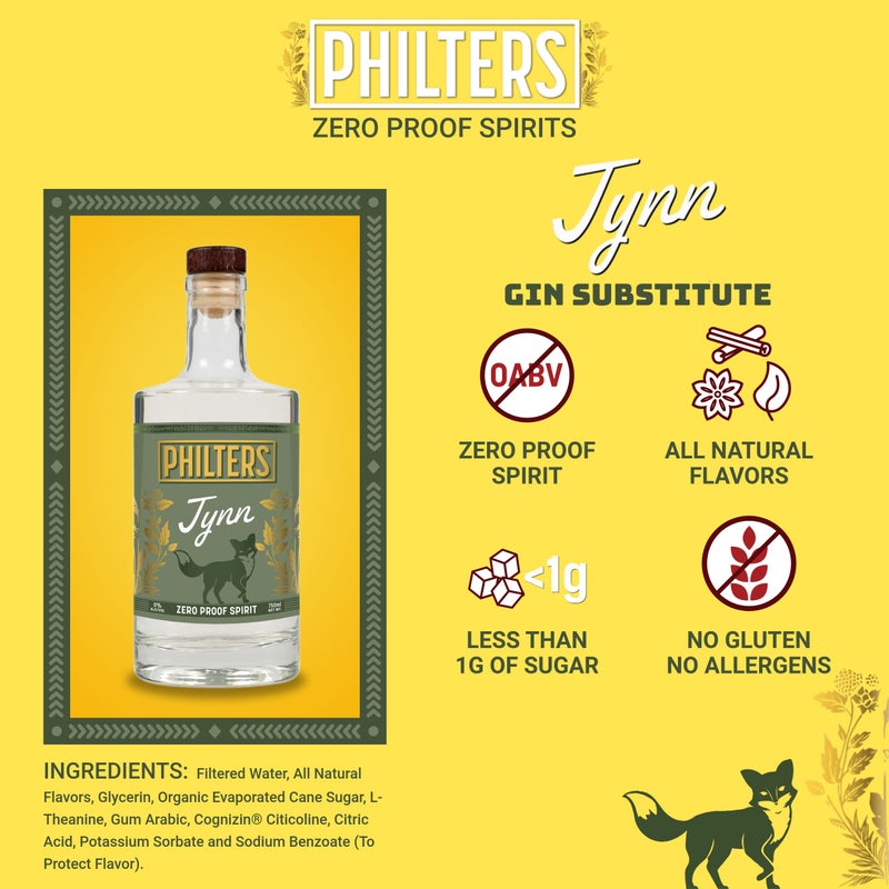 Philters Non-Alcoholic Jynn, Zero Proof Gin Spirit, Alternative Drink Made in USA, All Natural Flavors, 25 Fl Oz - Image 4