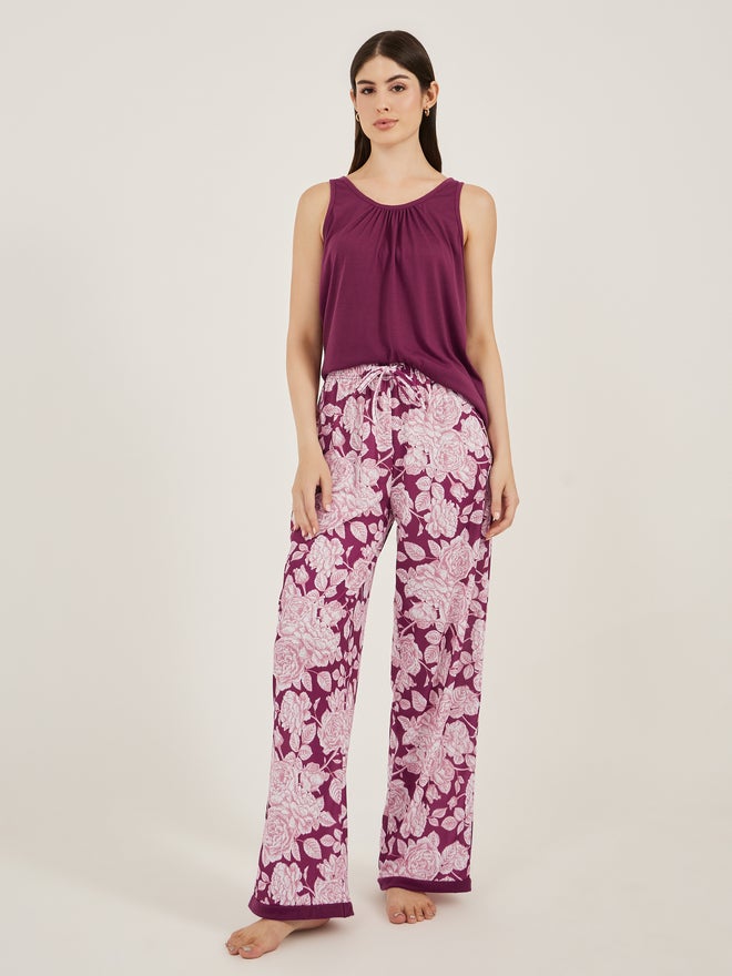 Styli Styli Unwind Floral Printed Sleeveless Pajama Set  - Image 2