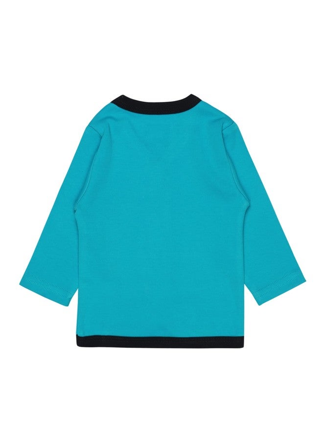 BODYCARE Cotton Baby Full Sleeves Top & Pajami Set - Blue - Image 2