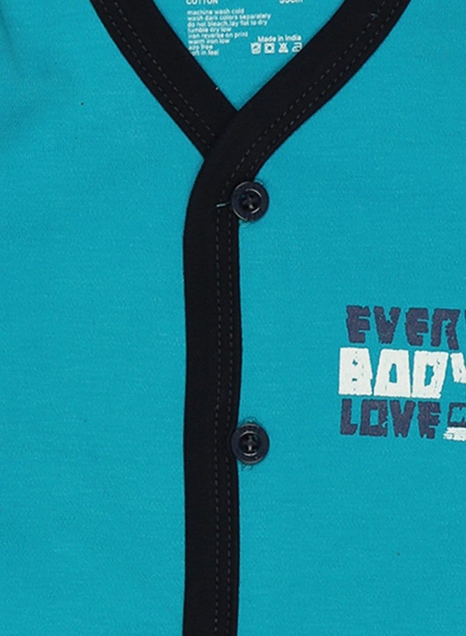 BODYCARE Cotton Baby Full Sleeves Top & Pajami Set - Blue - Image 3