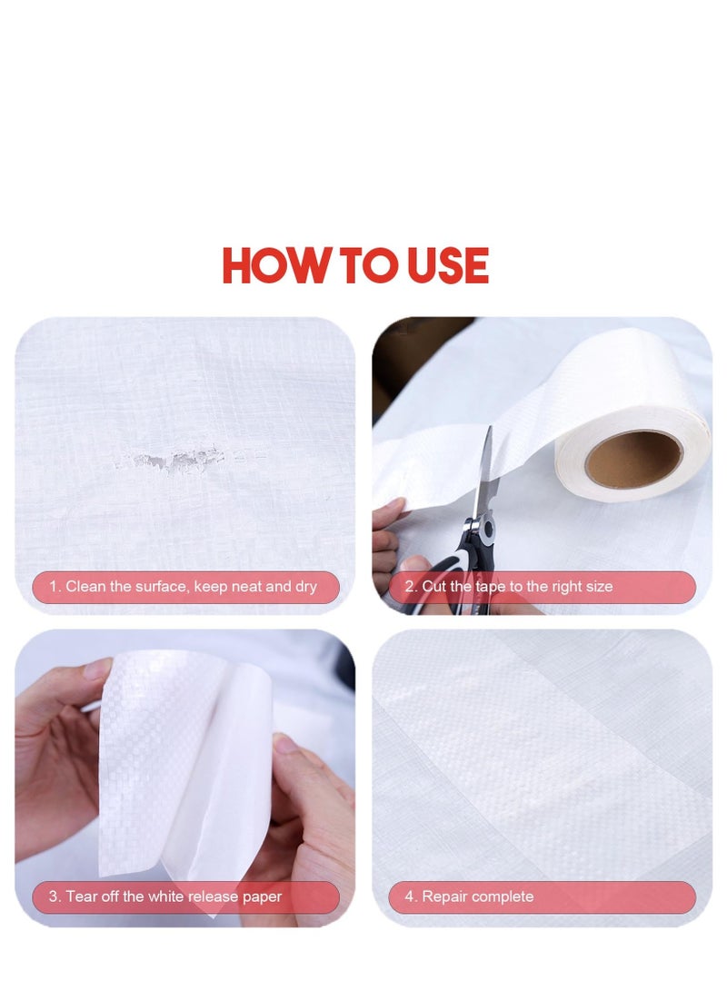 SYOSI Tent Repair Tape, 4'' x 65FT Repair Tape for Tarp, RV Awning, Underbelly, Canvas, Bimini Tops, Fabric Repair for Tarp, Boat Cover Repair Tape, Tear Repair Patch Kit, Waterproof - Image 4