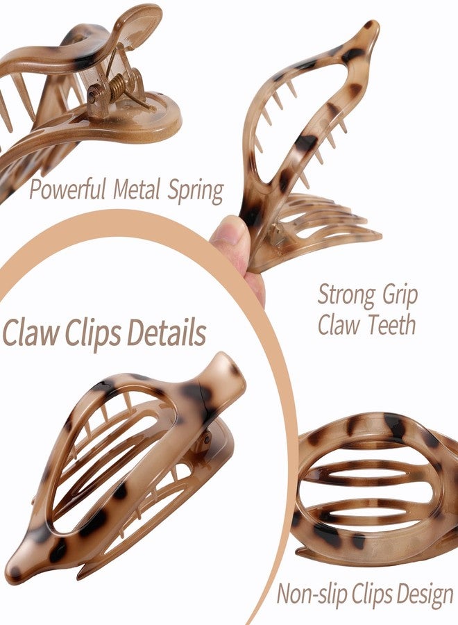 Glaudmeiss 6 Packs Flat Claw Clips for Women, French Tortoise Shell Flat Hair Clip, Matte Hair Claws Clip for Thin Thick Hair, Lay Down Claws Clips, Durable Strong Hold Hair Clip, Gifts Hair Accessories - Image 2